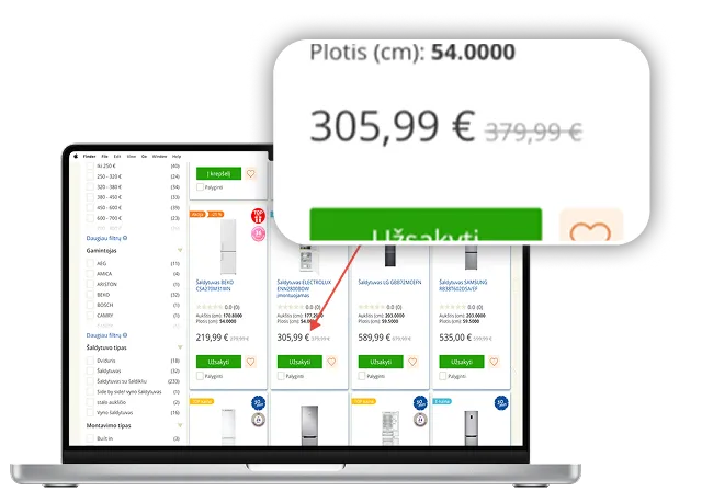 Original - Discount display