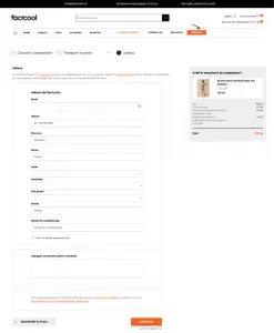 Checkout form before - all fields visible at once
